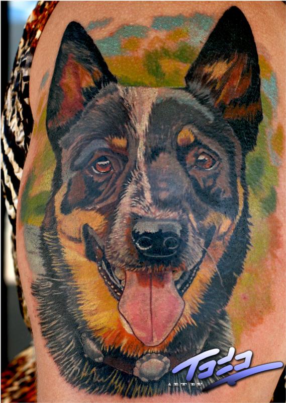 Blue Healer portrait by Todo TattooNOW