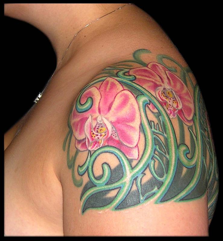 aaron goolsby tattoos body part arm orchids and love aaron goolsby tattoos body part arm orchids and love