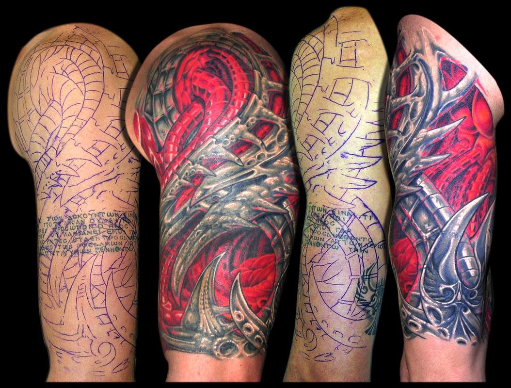 ron Goolsby Tattoos Bio Organic Bio Mech Bio Organic Cover Up