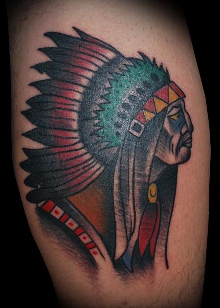 Tattoos - Ben Corday Inspired Indian Chief Tattoo - 57605