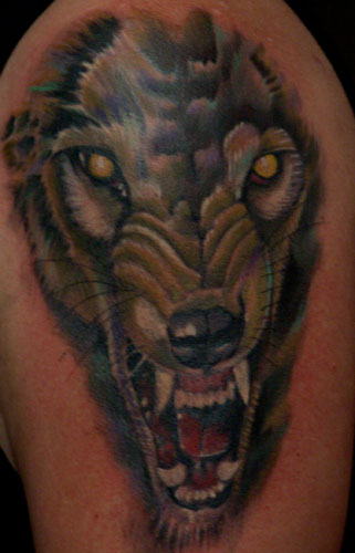 Tattoos - snarling wolf - 22957