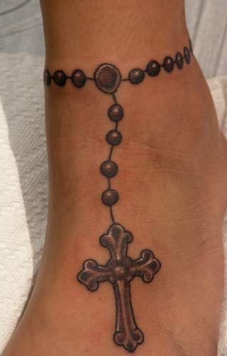 Tattoos - rosary anklet - 21154