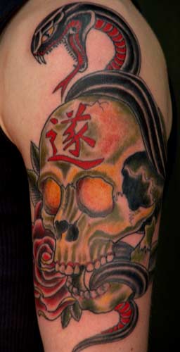 Tattoos - snake and skull - 21157