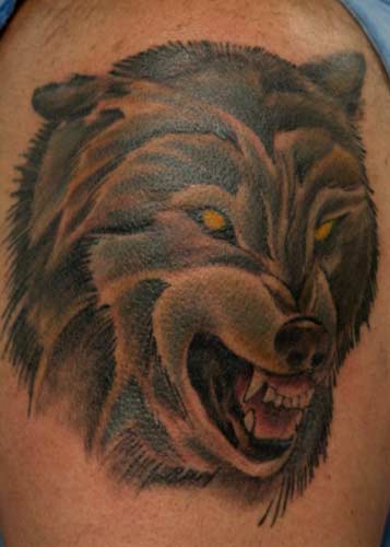 Tattoos - snarling wolf - 21160