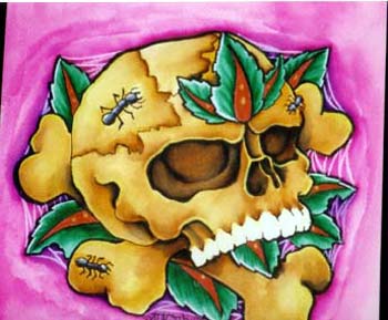 Anthony Lawton - Skull with Leaves