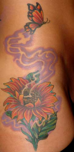 Tattoos - smokey flower - 17933