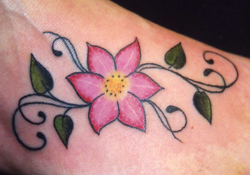 Tattoos - Flower on Foot - 18412