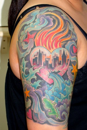 Tattoos - heart city - 36599