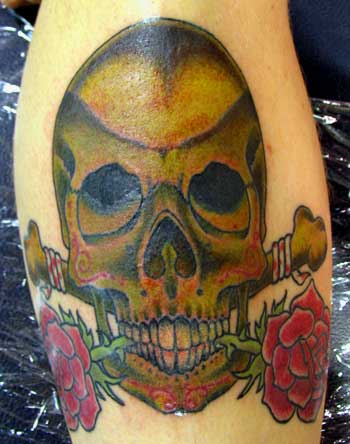 Tattoos - skull and rose - 14883