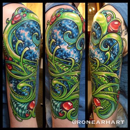 Ron Earhart - Neon Biomech Halfsleeve Tattoo