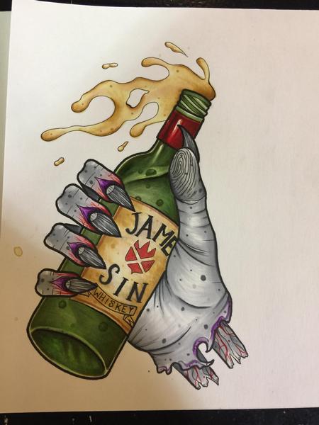 Tattoos - Whiskey hand - 125113