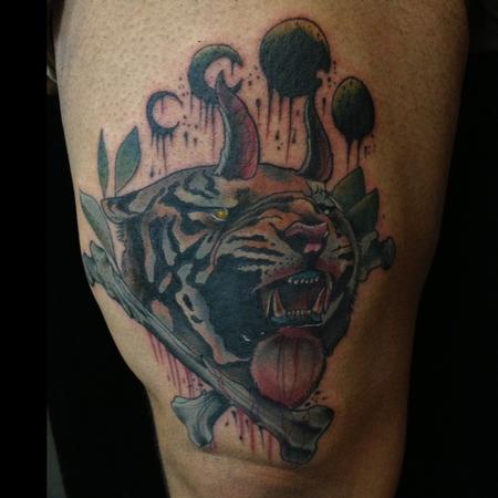evil tiger tattoo