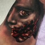 Black and gray evil dead portrait Tattoo Thumbnail