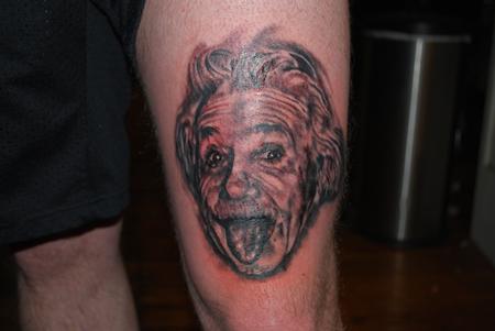 Frank Mcmanus - Black and Grey Albert Einstein Portrait Tattoo