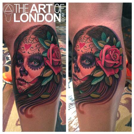  Galleries London on London Reese   Day Of The Dead Girl And Rose Tattoo