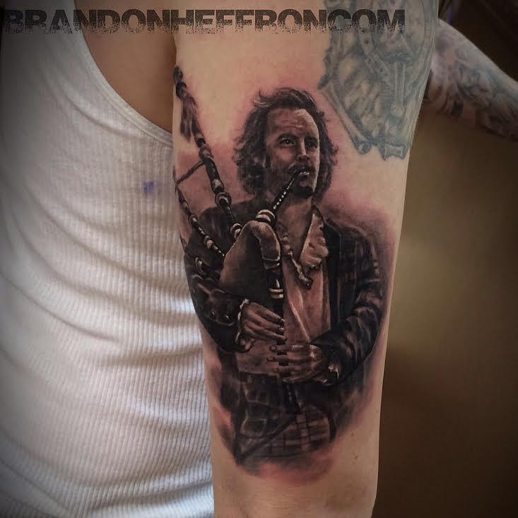 Bagpipe Player by Brandon Heffron TattooNOW
