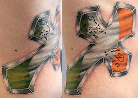 Tattoos - Irish Flag in Cross by Talo - 74167