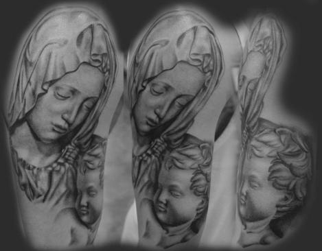 black and gray mother and son tattoo by brian henry tattoonow black and gray mother and son tattoo by brian henry tattoonow