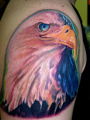 realistic flying eagle tattoo