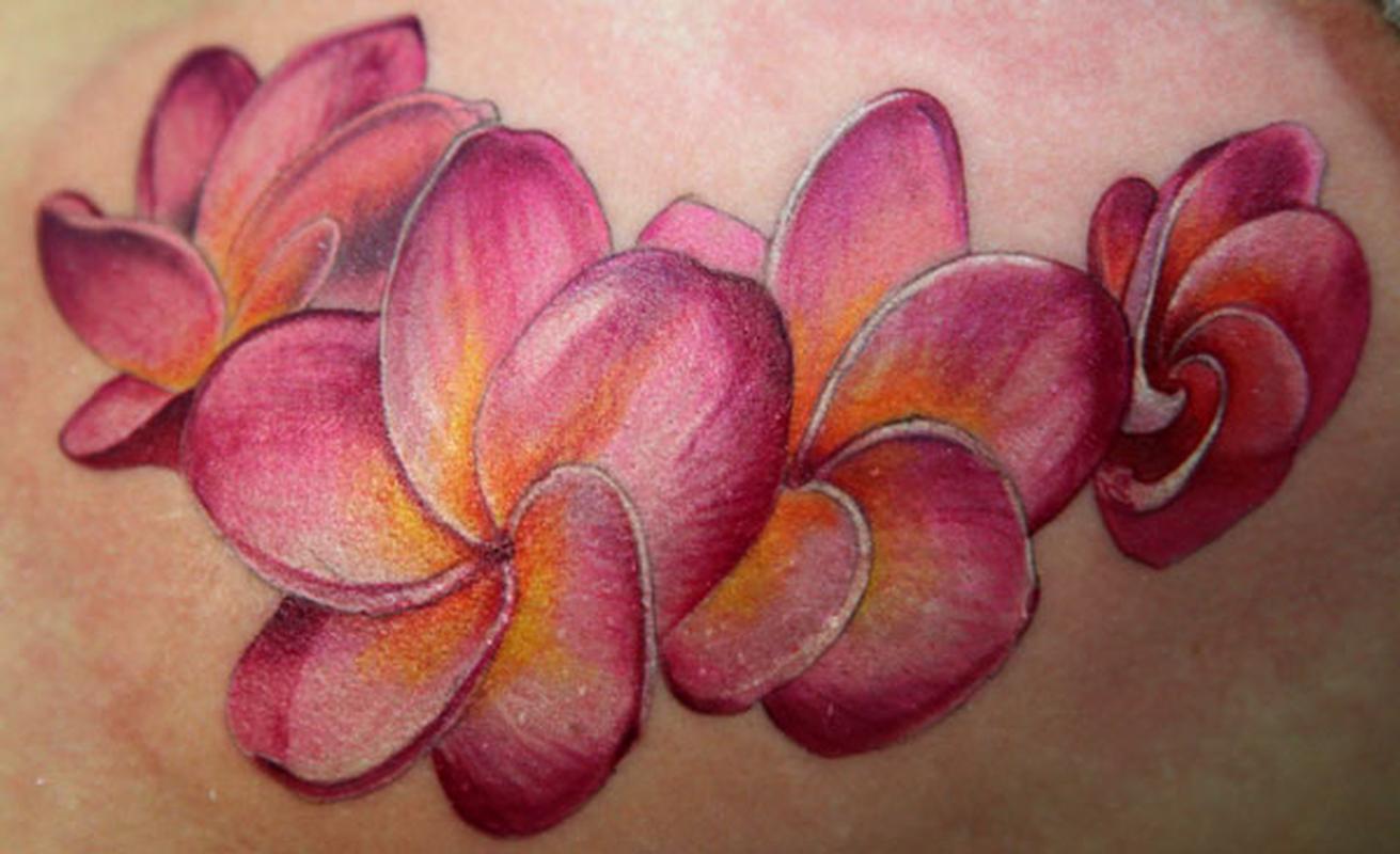 pink flowers tattood on the ribs Keyword Galleries Color Tattoos
