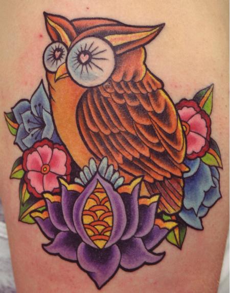 John Williams - Color Owl Tattoo