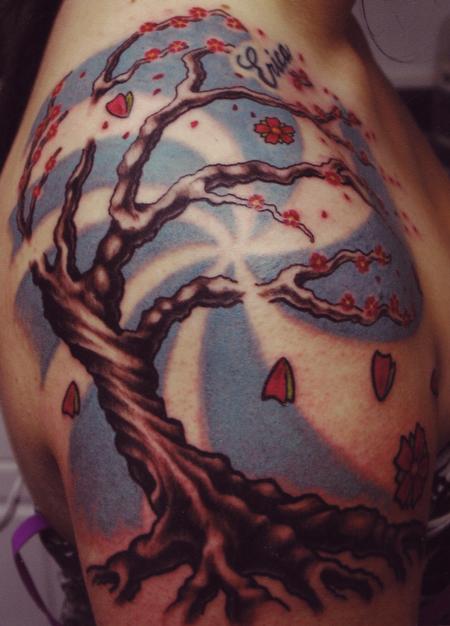 John Williams - Tree and cherry blossoms Tattoo