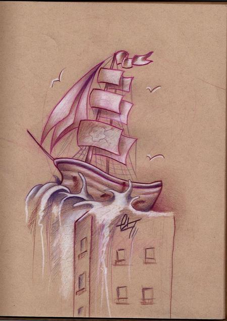 Daniel Adamczyk - ship off sketch