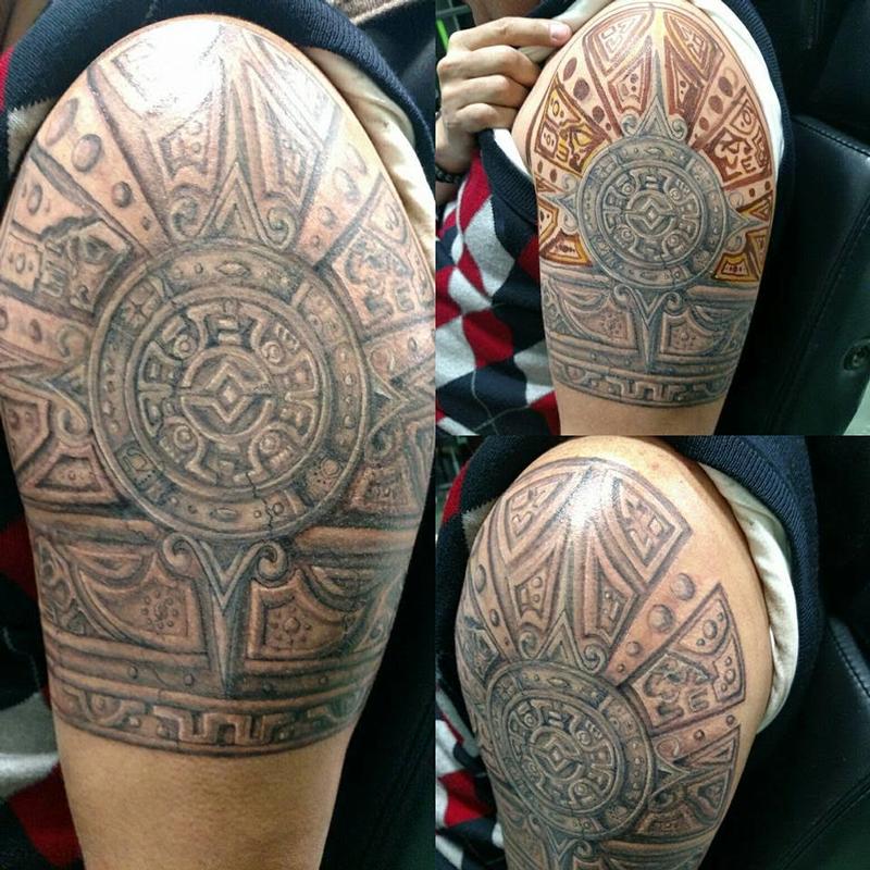 Mayan Shoulder Tattoos