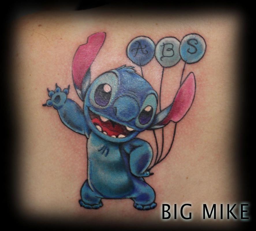 Daddy Jacks Body Art Studio : Tattoos : Big Mike : stitch disney tattoo