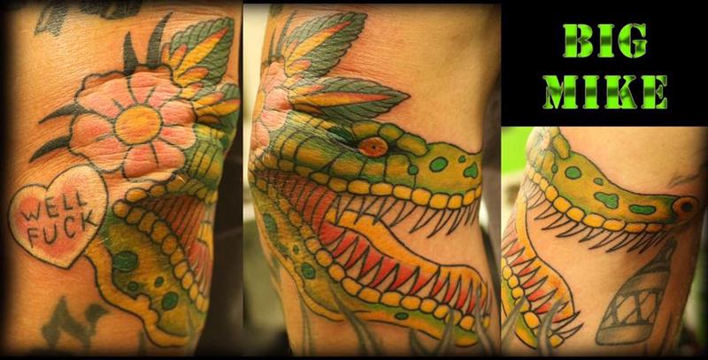 Traditional Alligator Tattoo by Big Mike : Tattoos