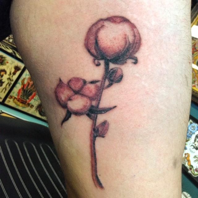 Single needle cotton flower by William TattooNOW