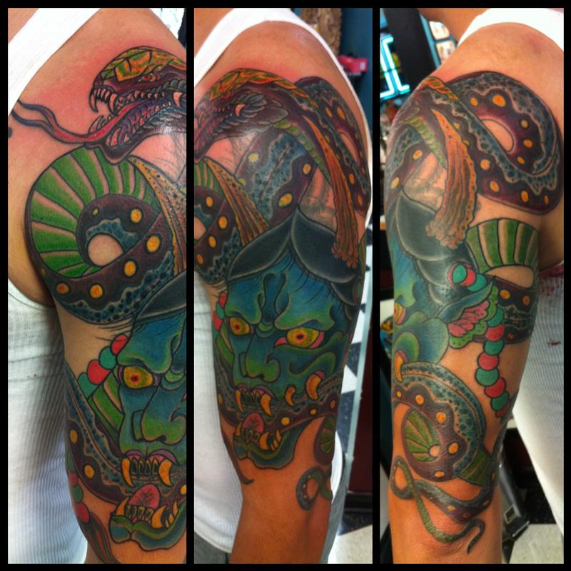 hanya snake cover up in progress by Jedidia TattooNOW