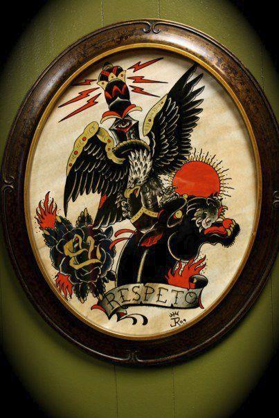 Tattoos - eagle ,panther ,respect, - 69697