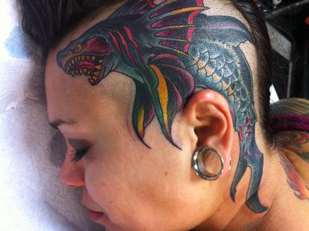 Tattoos - head shark - 70491