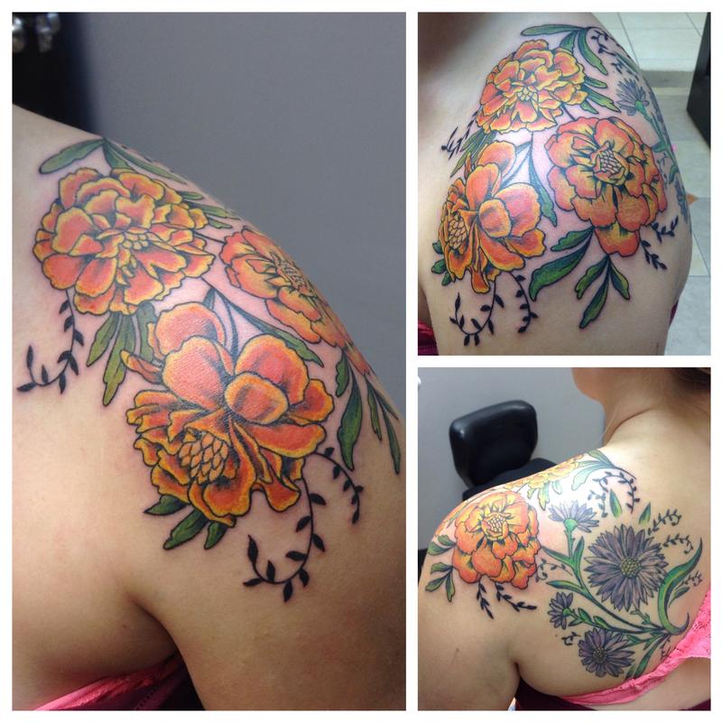 marigolds by cat johnson tattoonow marigolds by cat johnson tattoonow