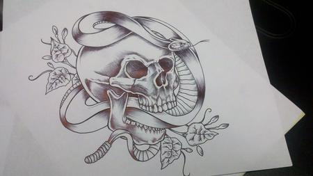 Tattoos - Skull and Snake - 82690