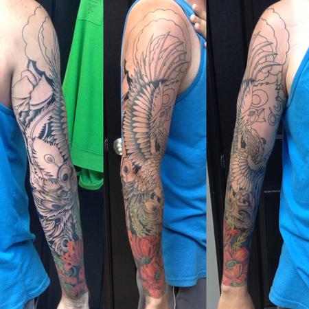 Neo-traditional Dragon Back Tattoo by Joey Pang: TattooNOW