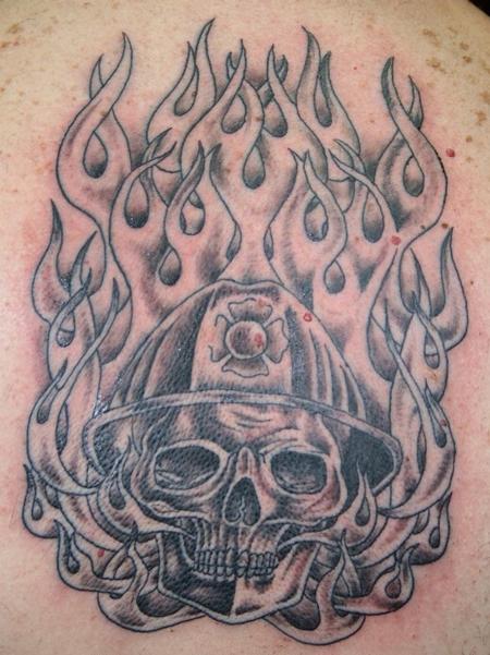 Tattoos - Firefighter Skull - 82793