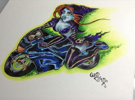 Tattoos - Reaper Biker Babe - 86403