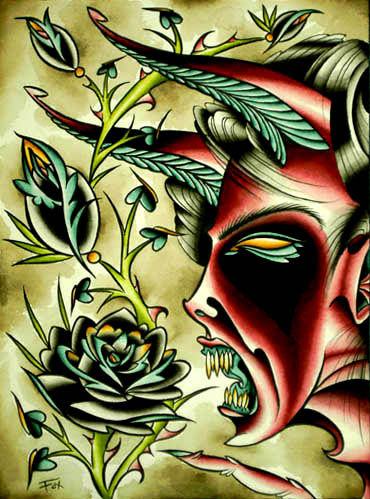 Tattoos - Demon and Roses I  - 11355