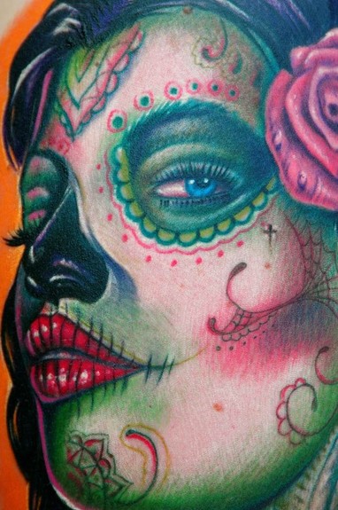 Tattoo Gathering Tattoos Big Gus Sugar Skull Girl Detail