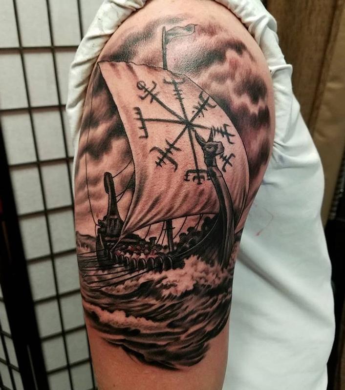 viking longboat tattoo