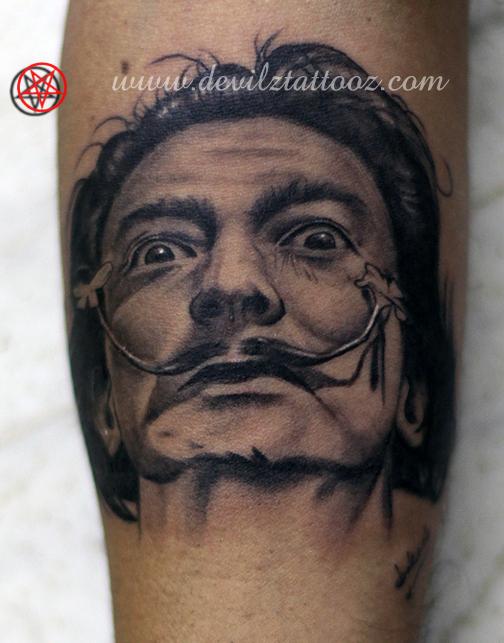 salvador dali tattoo by lokesh tattoonow salvador dali tattoo by lokesh tattoonow