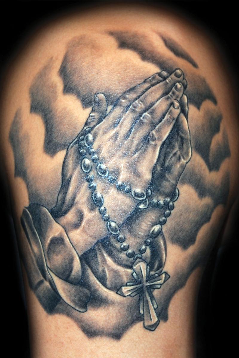 jesus hands praying tattoo