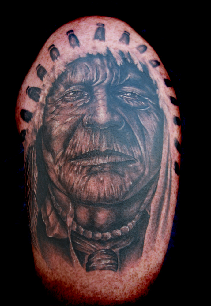 Tattoos - native american chief - 24229