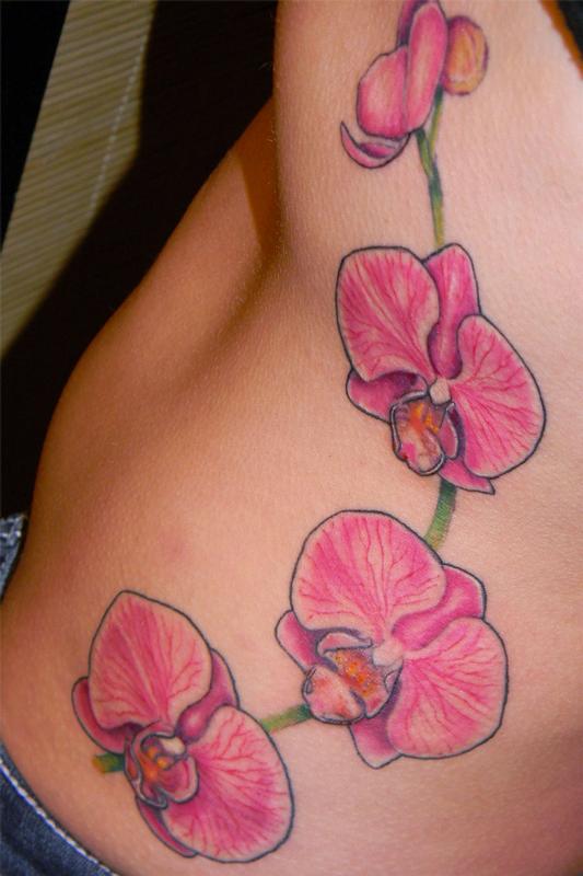 orchid tattoo by Galen Luker TattooNOW