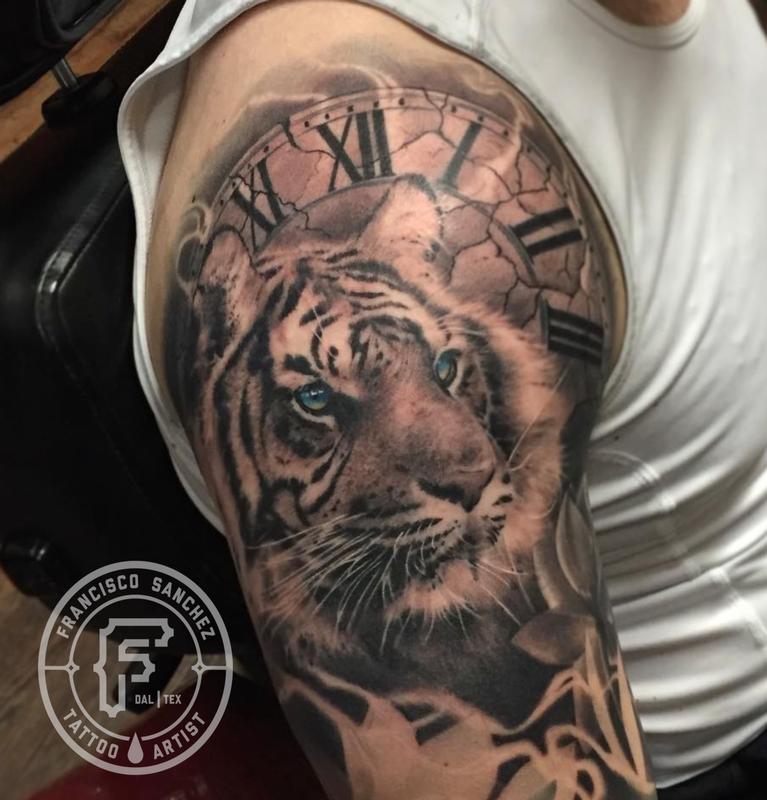 Realistic Tiger Tattoo by Francisco Sanchez Tattoos