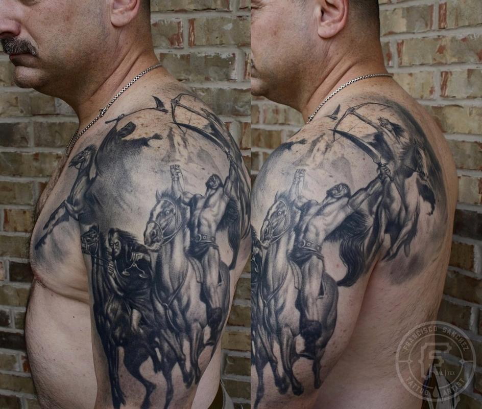 four horsemen of the apocalypse tattoo by Francisco Sanchez : Tattoos