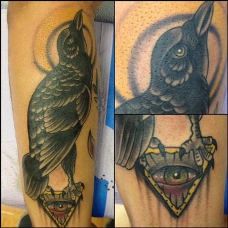evil owl eyes tattoo