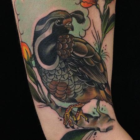 Tattoos - Color traditional quail tattoo, Gary Dunn Art Junkies Tattoos - 75370